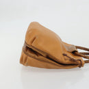 BOTTEGA VENETA Hand Bag PVC Canvas Beige Gold Auth BAZ703-4