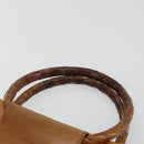 BOTTEGA VENETA Hand Bag PVC Canvas Beige Gold Auth BAZ703-8