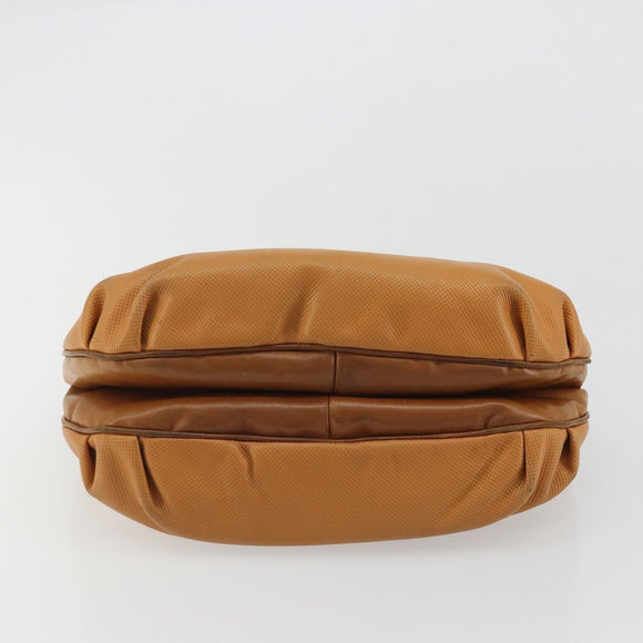 BOTTEGA VENETA Hand Bag PVC Canvas Beige Gold Auth BAZ703