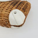Salvatore Ferragamo Gancini Accessory Pouch Rattan Beige White Auth BAZ704A-10