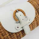 Salvatore Ferragamo Gancini Accessory Pouch Rattan Beige White Auth BAZ704A-15