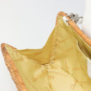Salvatore Ferragamo Gancini Accessory Pouch Rattan Beige White Auth BAZ704A-20