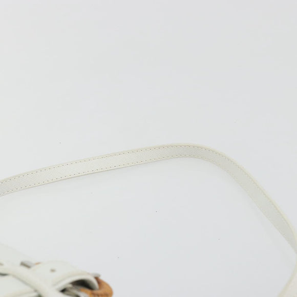 Salvatore Ferragamo Gancini Accessory Pouch Rattan Beige White Auth BAZ704A
