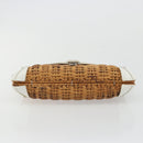 Salvatore Ferragamo Gancini Accessory Pouch Rattan Beige White Auth BAZ704A-9