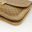 CELINE Macadam Canvas Shoulder Bag PVC Leather Beige Gold Auth BAZ705-9