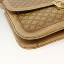 CELINE Macadam Canvas Shoulder Bag PVC Leather Beige Gold Auth BAZ705-14