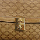 CELINE Macadam Canvas Shoulder Bag PVC Leather Beige Gold Auth BAZ705-17