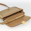 CELINE Macadam Canvas Shoulder Bag PVC Leather Beige Gold Auth BAZ705-10