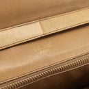 CELINE Macadam Canvas Shoulder Bag PVC Leather Beige Gold Auth BAZ705-12