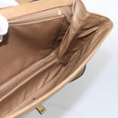 CELINE Macadam Canvas Shoulder Bag PVC Leather Beige Gold Auth BAZ705-18