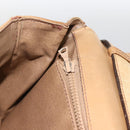 CELINE Macadam Canvas Shoulder Bag PVC Leather Beige Gold Auth BAZ705-20
