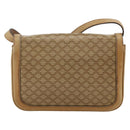 CELINE Macadam Canvas Shoulder Bag PVC Leather Beige Gold Auth BAZ705-2