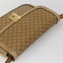 CELINE Macadam Canvas Shoulder Bag PVC Leather Beige Gold Auth BAZ705-6