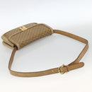 CELINE Macadam Canvas Shoulder Bag PVC Leather Beige Gold Auth BAZ705-7
