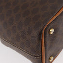 CELINE Macadam Canvas Circle Shoulder Bag PVC Leather Brown Gold Auth BAZ708-15