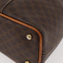 CELINE Macadam Canvas Circle Shoulder Bag PVC Leather Brown Gold Auth BAZ708-16