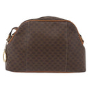 CELINE Macadam Canvas Circle Shoulder Bag PVC Leather Brown Gold Auth BAZ708-13
