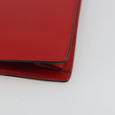 CELINE Medallion Hand Bag Leather Red Gold Auth BAZ711A-16