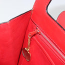 CELINE Medallion Hand Bag Leather Red Gold Auth BAZ711A-20