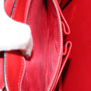 CELINE Medallion Hand Bag Leather Red Gold Auth BAZ711A-21