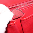 CELINE Medallion Hand Bag Leather Red Gold Auth BAZ711A-12