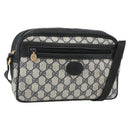 GUCCI GG Supreme Shoulder Bag PVC Navy Gold 001 113 0942 Auth BAZ713-1