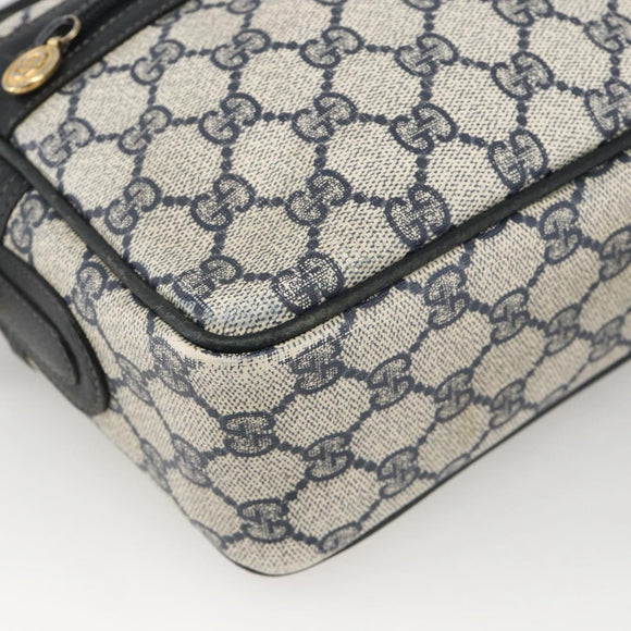 GUCCI GG Supreme Shoulder Bag PVC Navy Gold 001 113 0942 Auth BAZ713
