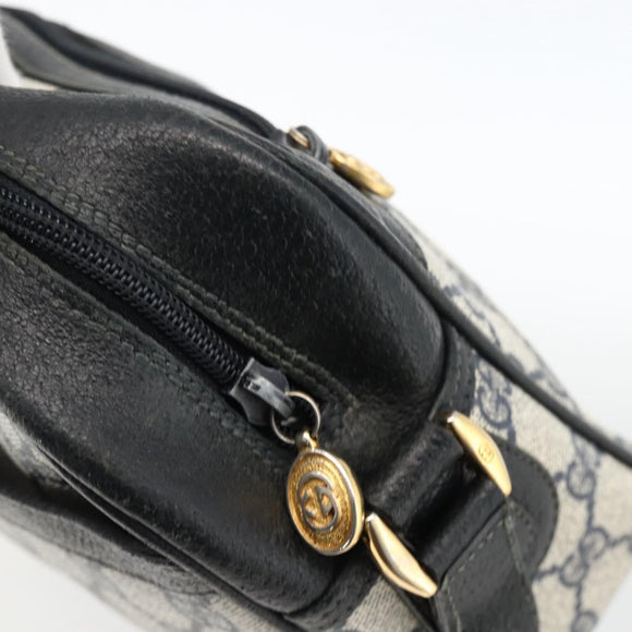 GUCCI GG Supreme Shoulder Bag PVC Navy Gold 001 113 0942 Auth BAZ713