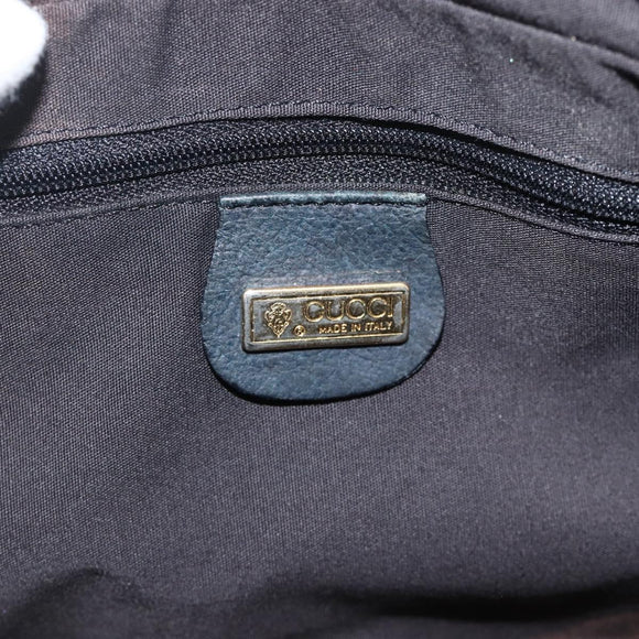 GUCCI GG Supreme Shoulder Bag PVC Navy Gold 001 113 0942 Auth BAZ713