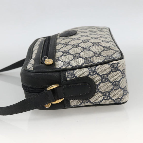 GUCCI GG Supreme Shoulder Bag PVC Navy Gold 001 113 0942 Auth BAZ713