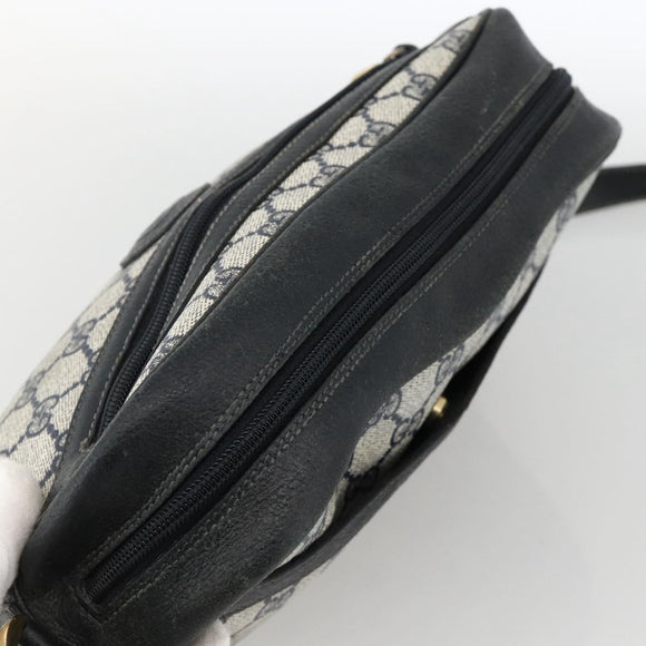 GUCCI GG Supreme Shoulder Bag PVC Navy Gold 001 113 0942 Auth BAZ713