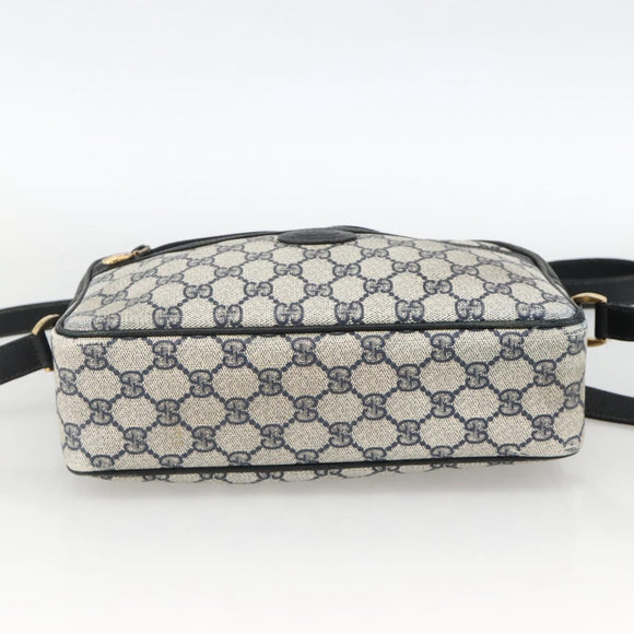 GUCCI GG Supreme Shoulder Bag PVC Navy Gold 001 113 0942 Auth BAZ713