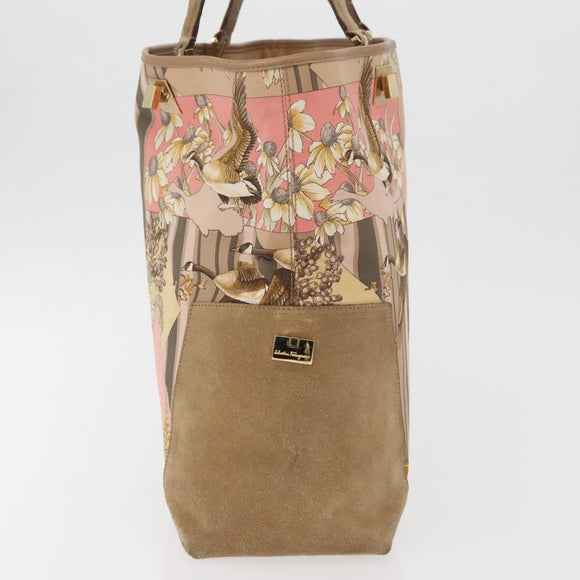Salvatore Ferragamo Tote Bag Nylon Beige Gold Auth BAZ714A