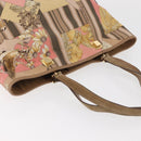 Salvatore Ferragamo Tote Bag Nylon Beige Gold Auth BAZ714A-6