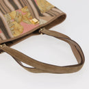 Salvatore Ferragamo Tote Bag Nylon Beige Gold Auth BAZ714A-7