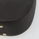 CELINE Horse Carriage Shoulder Bag Leather Dark Brown Gold Auth BAZ715-10