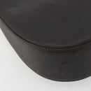 CELINE Horse Carriage Shoulder Bag Leather Dark Brown Gold Auth BAZ715-11
