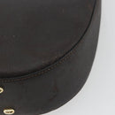 CELINE Horse Carriage Shoulder Bag Leather Dark Brown Gold Auth BAZ715-12