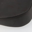 CELINE Horse Carriage Shoulder Bag Leather Dark Brown Gold Auth BAZ715-13
