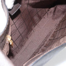 CELINE Horse Carriage Shoulder Bag Leather Dark Brown Gold Auth BAZ715-17