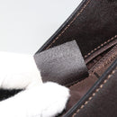 CELINE Horse Carriage Shoulder Bag Leather Dark Brown Gold Auth BAZ715-22