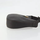 CELINE Horse Carriage Shoulder Bag Leather Dark Brown Gold Auth BAZ715-4