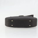 CELINE Horse Carriage Shoulder Bag Leather Dark Brown Gold Auth BAZ715-9