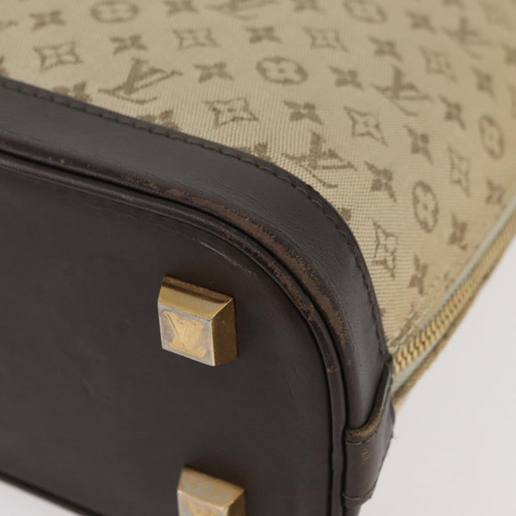LOUIS VUITTON Monogram Mini Alma Haut Hand Bag Khaki M92203 LV Auth BAZ717