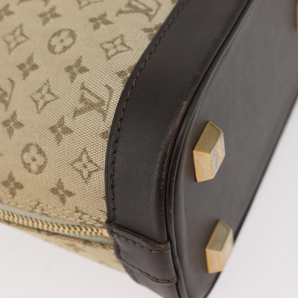 LOUIS VUITTON Monogram Mini Alma Haut Hand Bag Khaki M92203 LV Auth BAZ717