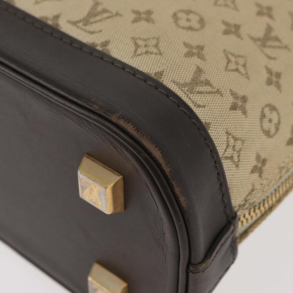 LOUIS VUITTON Monogram Mini Alma Haut Hand Bag Khaki M92203 LV Auth BAZ717