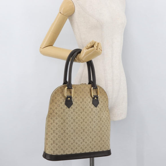 LOUIS VUITTON Monogram Mini Alma Haut Hand Bag Khaki M92203 LV Auth BAZ717