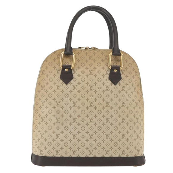 LOUIS VUITTON Monogram Mini Alma Haut Hand Bag Khaki M92203 LV Auth BAZ717
