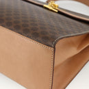 CELINE Macadam Canvas Hand Bag PVC Leather Brown Gold Auth BAZ721A-9