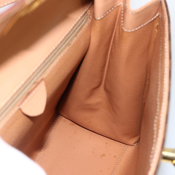 CELINE Macadam Canvas Hand Bag PVC Leather Brown Gold Auth BAZ721A